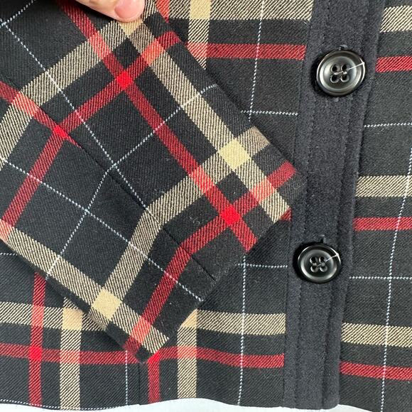Vintage Pendleton 100% Virgin Wool Plaid Botton Front Mock Neck Jacket Size 6 - Picture 9 of 16